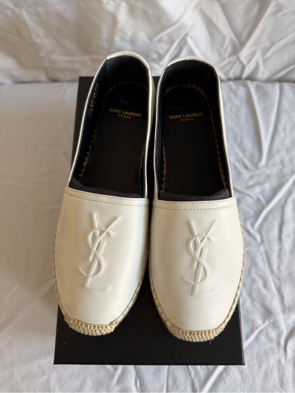 ❌SOLD❌ Yves Saint Laurent White Leather Espadrilles